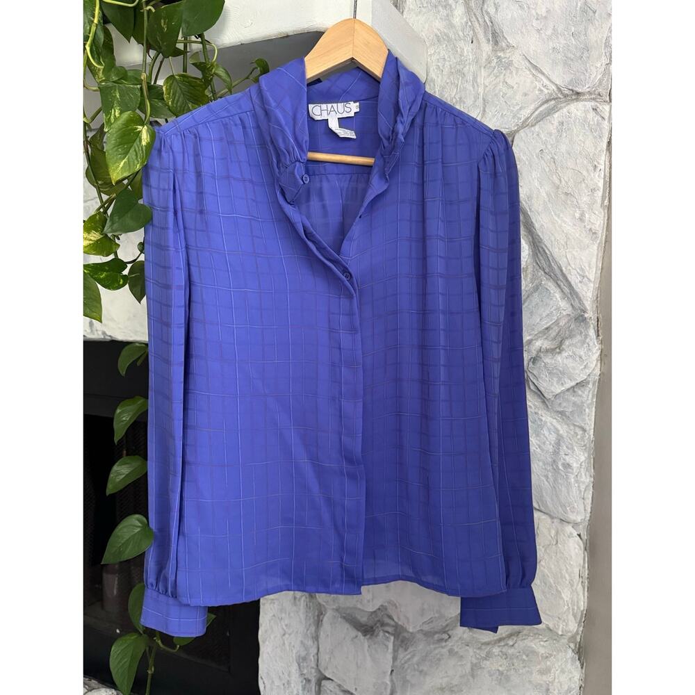 Chaus Woman Vintage Blue Blouse Size 12